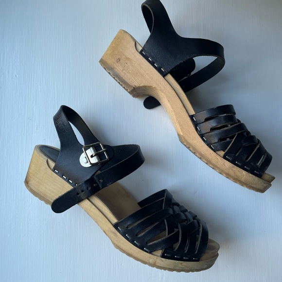 Swedish Hasbeens Leather Sandals - Picture 1 of 6